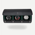Écrin Trio – Rouleau à 3 montres en cuir – Sauge