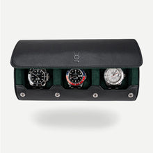 Écrin Trio – Rouleau à 3 montres en cuir – Sauge