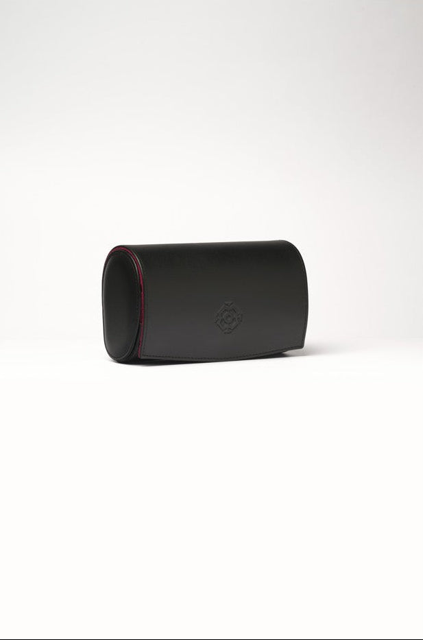 Écrin Duo – Rouleau à 2 montres en cuir  – Cerise