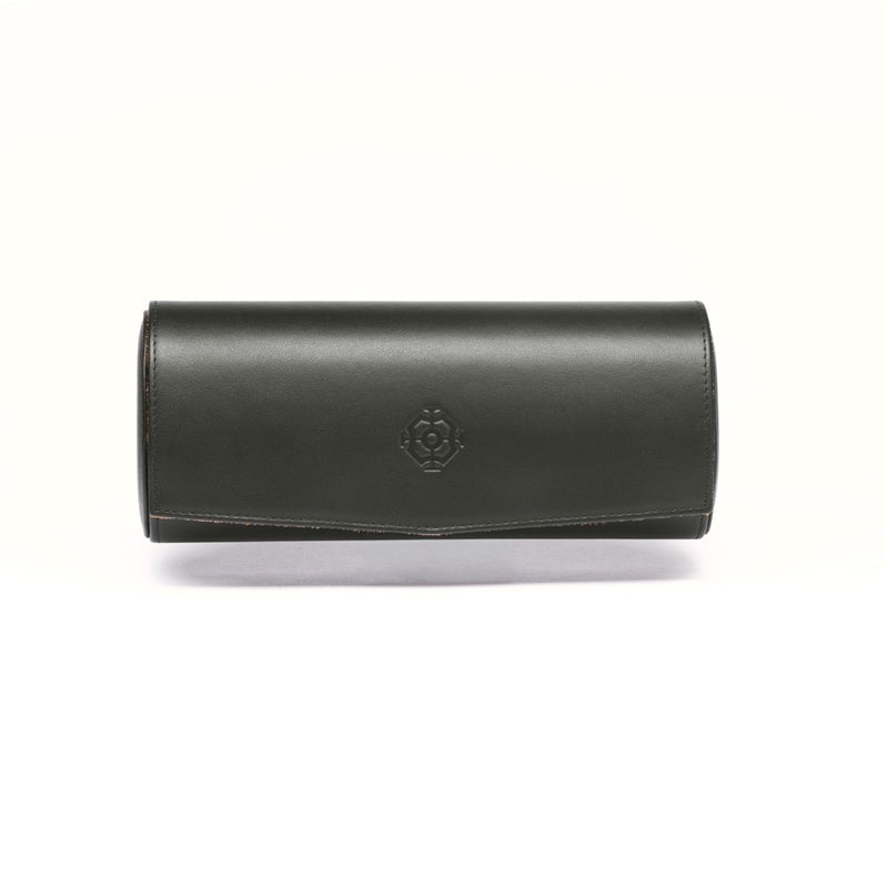 Écrin Trio – Rouleau à 3 montres en cuir – Sauge
