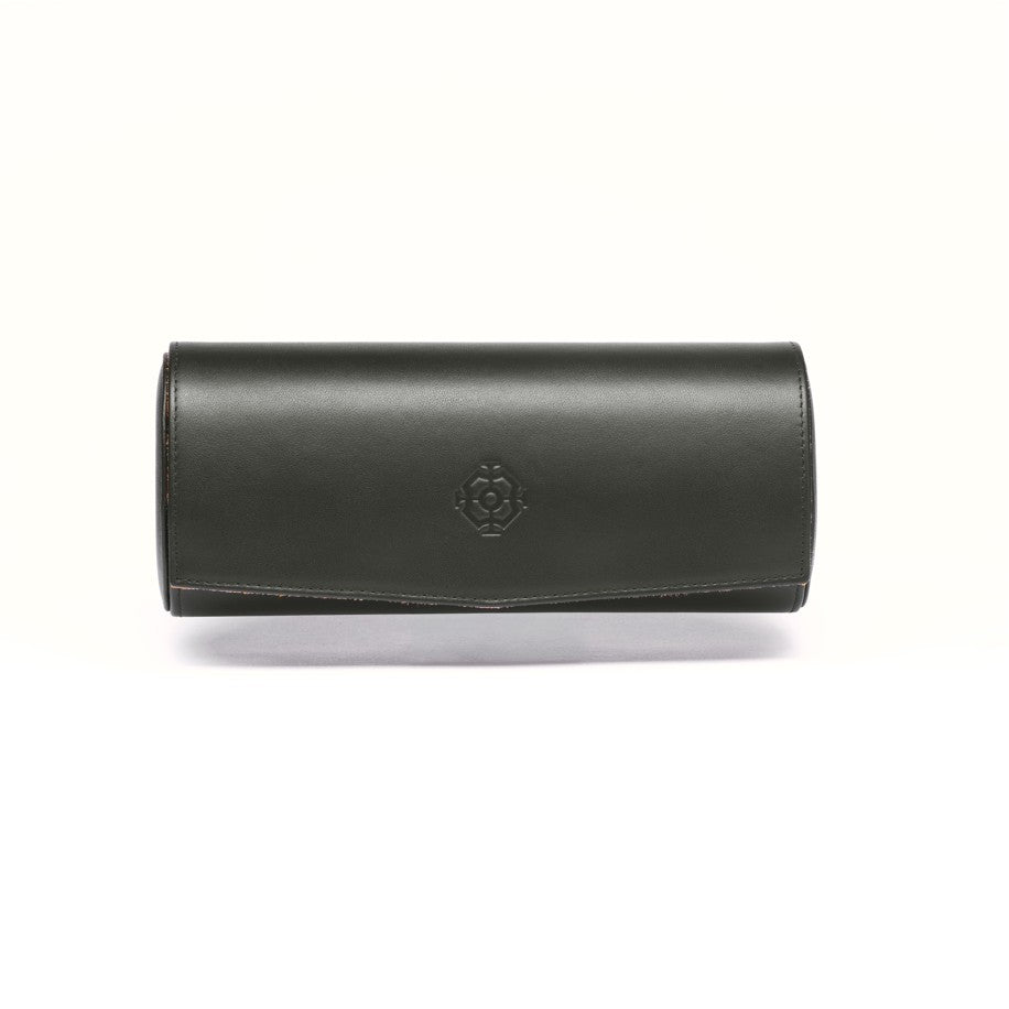 Écrin Trio – Rouleau à 3 montres en cuir – Sauge