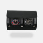 Écrin Duo – Rouleau à 2 montres en cuir – Silver