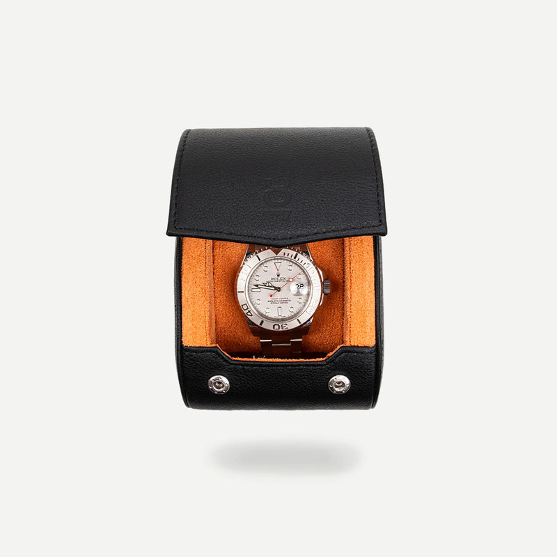 Écrin Solo – Rouleau à 1 montre en cuir – Orange