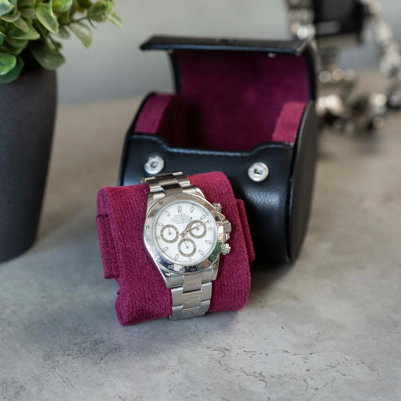 Écrin Solo – Rouleau à 1 montre en cuir – Cerise
