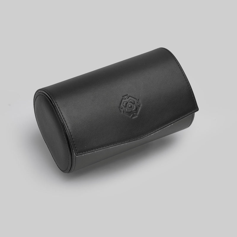 Écrin Duo – Rouleau à 2 montres en cuir – Silver