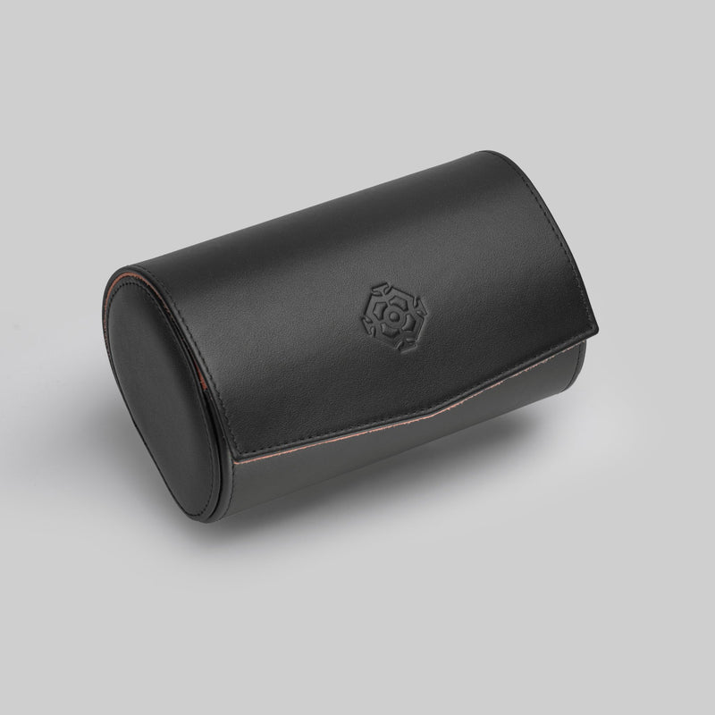 Écrin Duo – Rouleau à 2 montres en cuir  – Orange