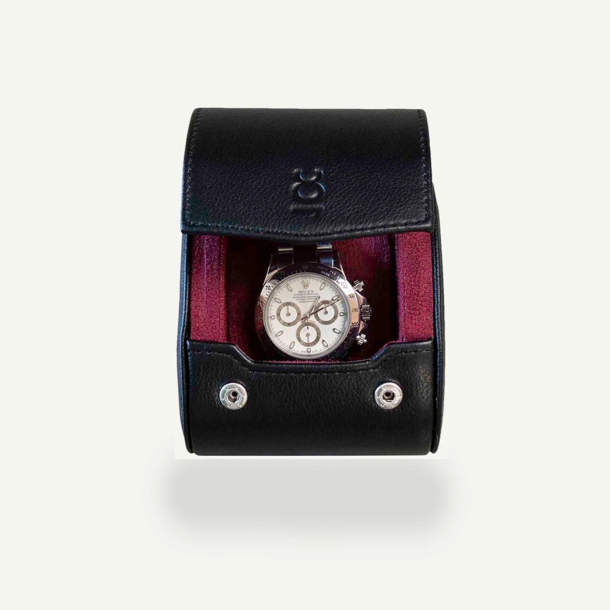 Écrin Solo – Rouleau à 1 montre en cuir – Cerise