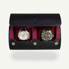 Écrin Duo – Rouleau à 2 montres en cuir  – Cerise